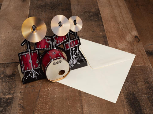 Drum Set design. unique hand crafted drum set can easily be assembled, individually wrapped and includes envelope. made in England. Weight 0.10 lb