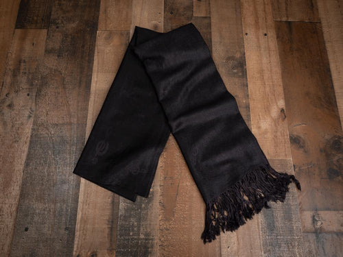 Classy all year ‘round with our elegant music themed pashminas. 70% pashmina fibers and 30% silk. 72 inches by 27 inches. Weight 0.50 lb Color: Black