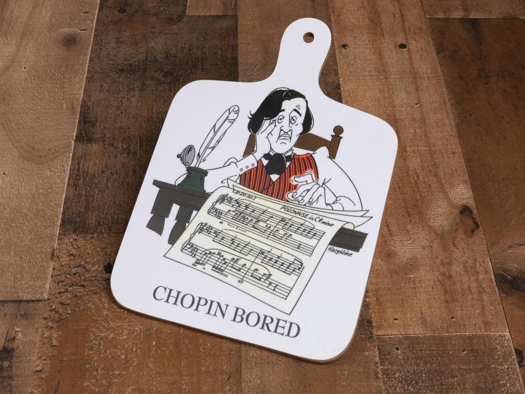 Make a beautiful melody in the kitchen with your new “Chopin Bored”, made in England. Each board is made from hardwearing Melamine and comes individually wrapped. Handwashed suggested. 6.5 x 9.25 inches. Weight 1.2 lbs.