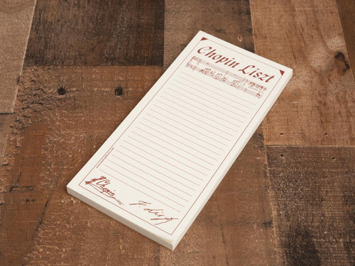Admire your favorite composer with this useful, lined notepad. 50 sheets per pad, 4 x 8.5 inches, weight 0.10 lb.
