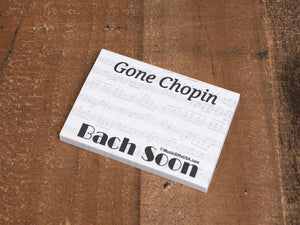 A fun post-it notepad with homage to our favorite composers, 50 sheets, 3x4 inches, available individually.
