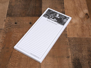 Unique and clever way to arrange your “To-Do’s”. Lined Notepad with 50 sheets, 4x 8.5 inches, weight 0.10 lb. Retail Price: $4.95 each. 